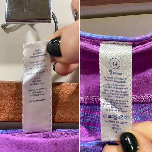 Lululemon Ivivva Rhythmic Space Dye Leggings size 14-Girls - Picture 3 of 9